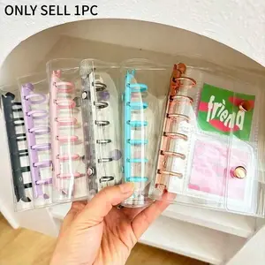 A7 Ring Binder Folder, Ideal for K-Pop Collectibles, Macaron 6-Hole Cover Box, DIY 10-Piece Storage Bag Set, Magazine Planner Organizer
