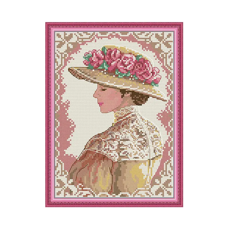 Elegant Silk Counted Cross Stitch Kit for Adults, 80×112 Classic Motifs DIY Needlework Craft, Traditional Feminine Living Room Wall Art, Meaningful Holiday & Birthday Gift
