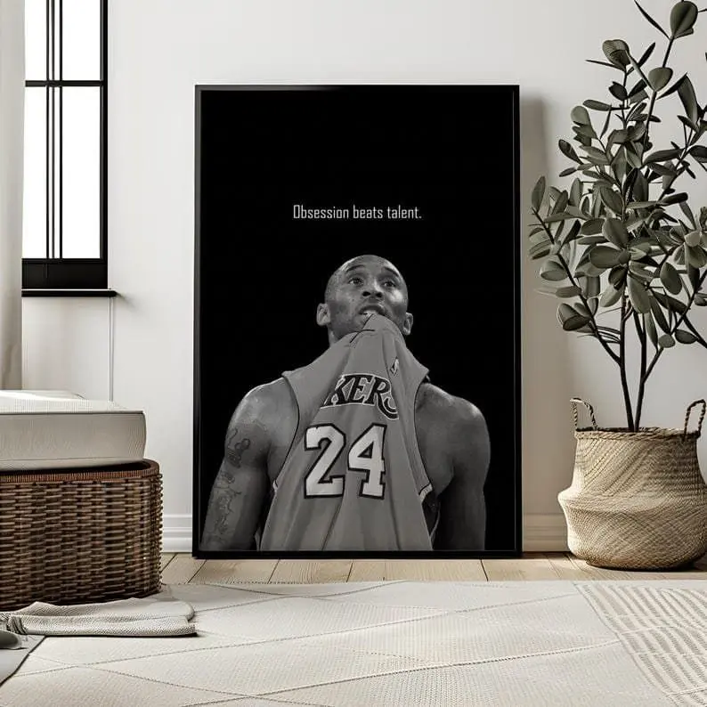 Kobe Bryant Obsession Beats Talent Poster – Iconic Mamba Mentality Wall ...