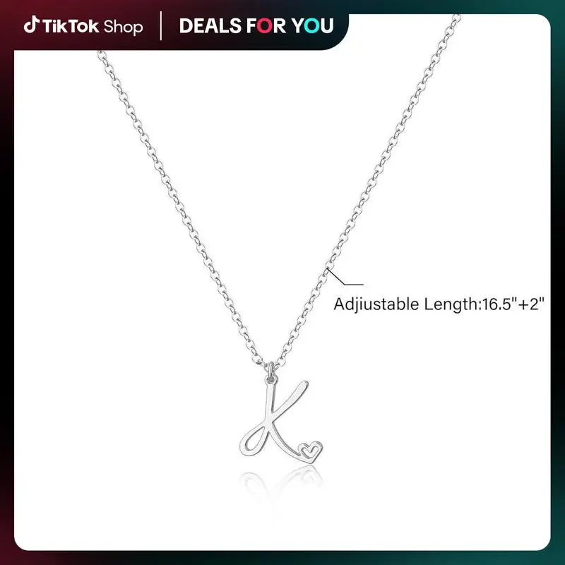 Initial Necklace For Women Girls Dainty Letter Pendant Necklace Trendy Waterproof Simple Cute Necklaces Custom Personalized Monogram Choker For Girls Gift Modern Versatile Accessories For Blackfriday Christmas