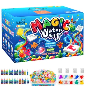 Kiditos Magic Water Elf Toy Kit with Magic Gels, Molds - Imaginative Play, Birthday Gifts, Party Favors, and Family-Friendly DIY STEM Projects for Kids