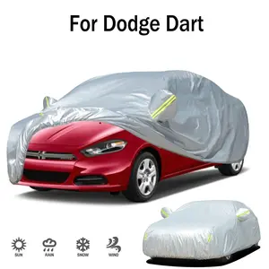 190T Car Cover, Car Cover with Reflective Strip, Sun Protection & Heat Insulation Car Cover, Dustproof & Anti-scratch Car Cover for Dodge Dart 2013-2016