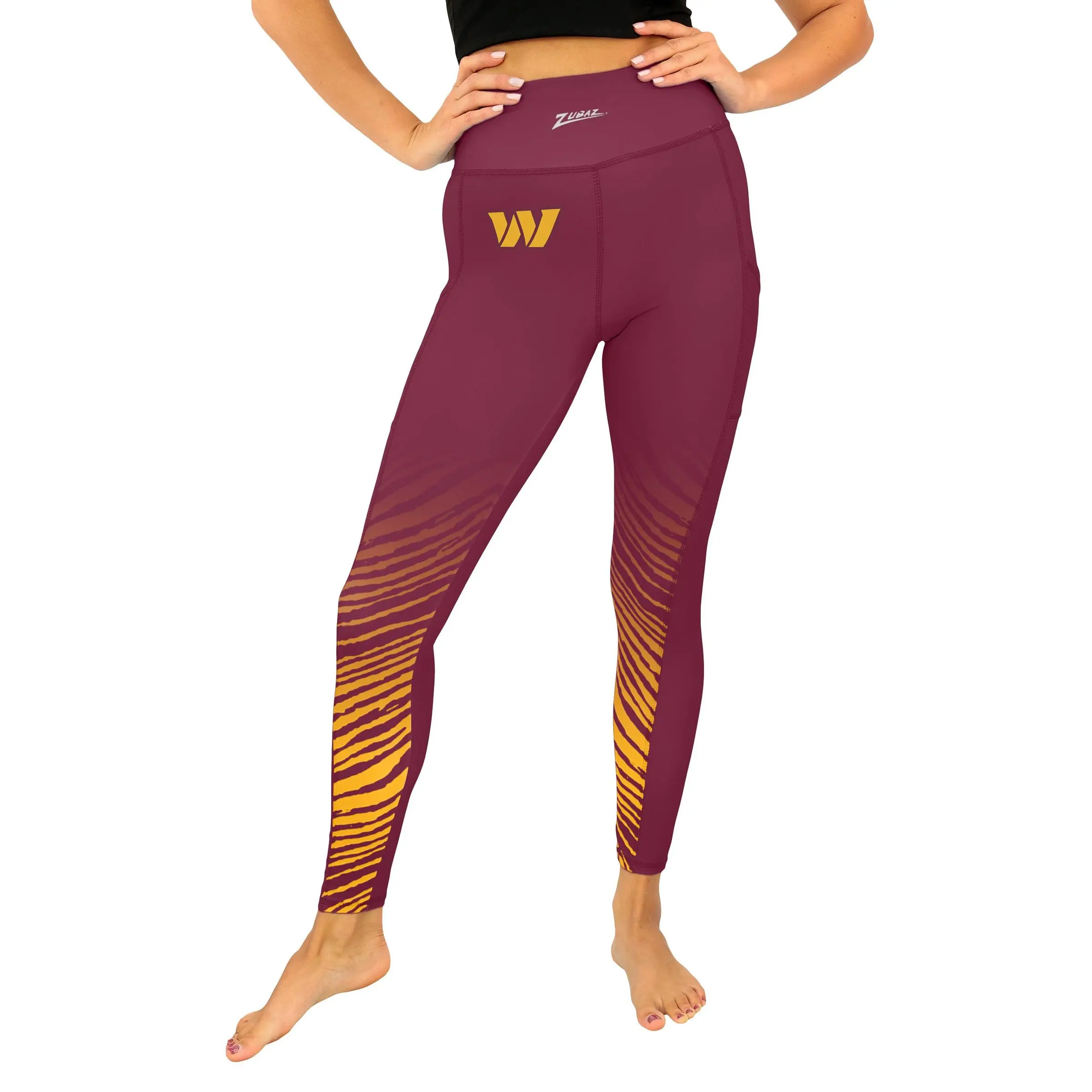 Zubaz NFL Washington Commanders Women's Fade Primary Logo Leggings