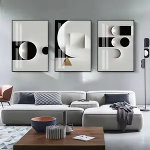 3pcs Wooden Frame Night Sky Moon Phase Canvas Art Modern Abstract Design, Bedroom Office Living Room Decor, Romantic Cosmic Wall Hanging Paintings