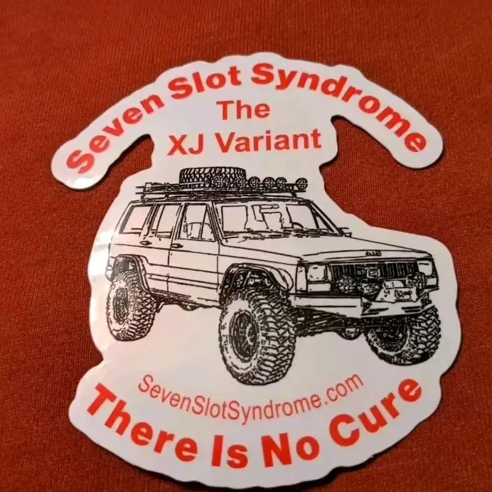 XJ Variant of the Seven Slot Syndrome.  Cherokee. 4 inch weatherproof. Decals.