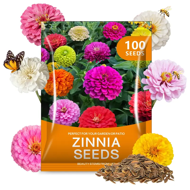 Zinnia Flower Seeds  California Giants Mix, Suitable for Home Garden  Planting 100 - TikTok Shop
