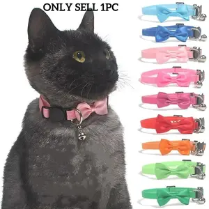 Pet Collars New Pet Bow Bell Collars Cute Cat Collars Pet Supplies Multicolor Adjustable Pet Dressing Tool Pet Accessories