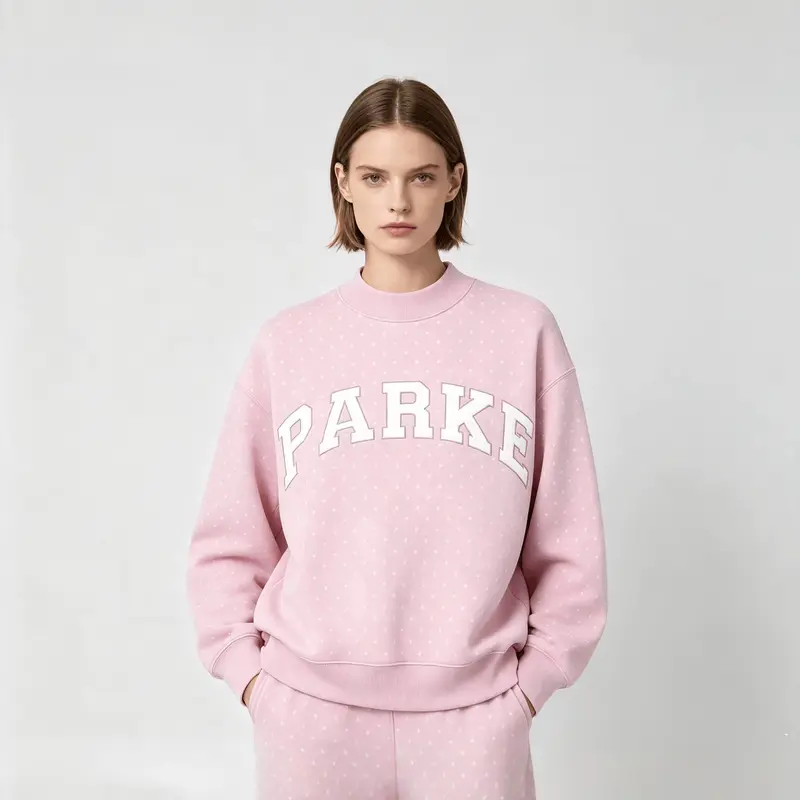 PARKE Letter & Polka-Dot Embroidered Crewneck Sweatshirt — Women's ...