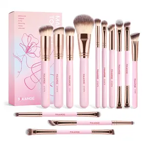 Maange 13-Piece Professional Makeup Brush Set, Foundation, Powder, Blush, Eyeshadow, Highlighter, Concealer, Mascara, Brow Brushes, Travel Kit, Cosmetic Brush Set