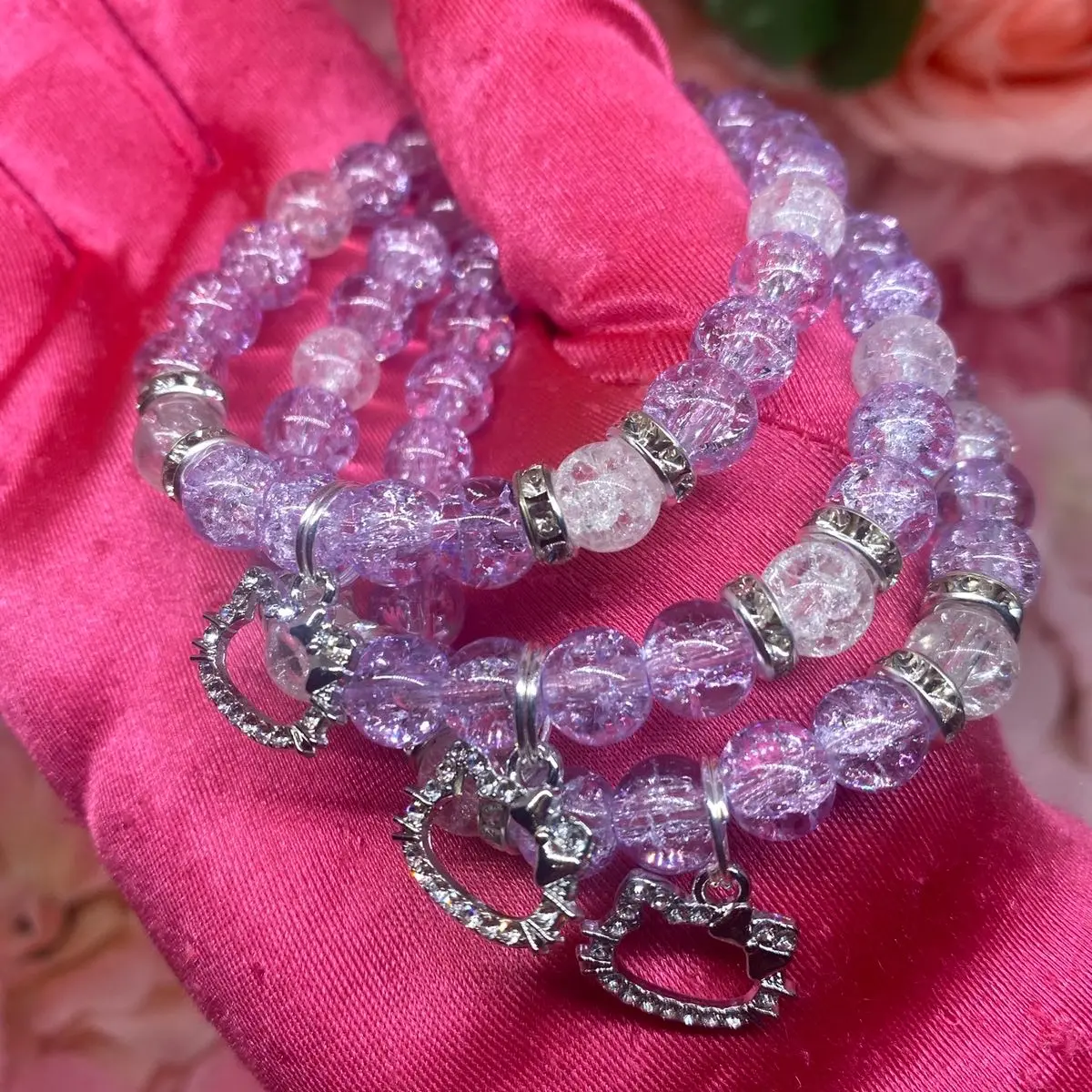 Purple gaze beaded bracelet (1)pc