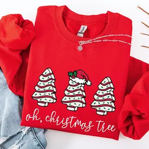 Farm Fresh Christmas Tree  Sweatshirt, Oh Christmas Tree Sweatshirt, Christmas Tree Cake Crewneck, Christmas Sweater for Women, Cute Xmas Gift Pullover