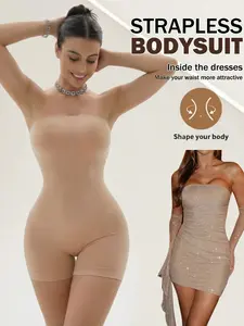 High Compression Strapless Body Shaper - Tummy Control & Thigh Slimming Faja Bodysuit, Seamless Butt Lifter Shapewear for Women, All-Day Support for Hourglass Figure