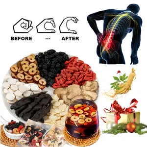 Ginseng Five Treasure Tea Kidney Tea - 6 Precious Ingredients Red Date Wolfberry Mulberry Natural Organic Detox Teabag for Women & Men, Chinese Herbal Tea