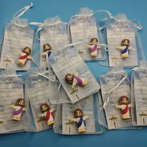 20 Mini Jesus Statues with Inspirational Prayer Cards, Perfect Easter Christian Gift, Spiritual Memorabilia, Decorative Icons, Religious Decoration, Religious Home Decor