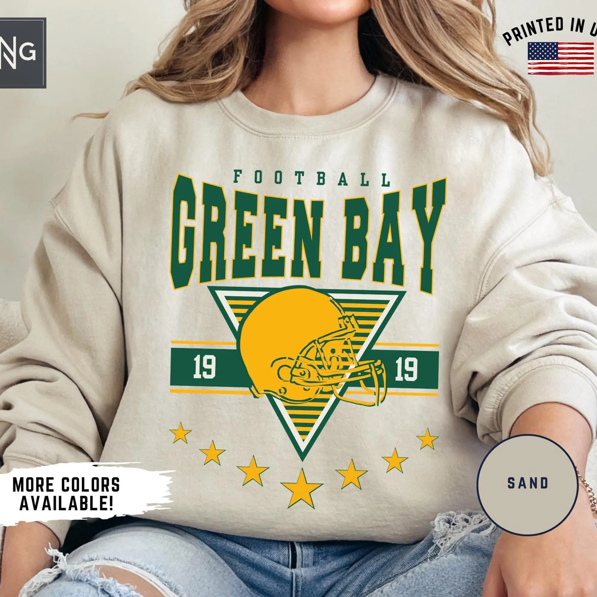Green Bay Football Sweatshirt, Vintage Gameday Crewneck, Wisconsin Sports Apparel, Football Gift