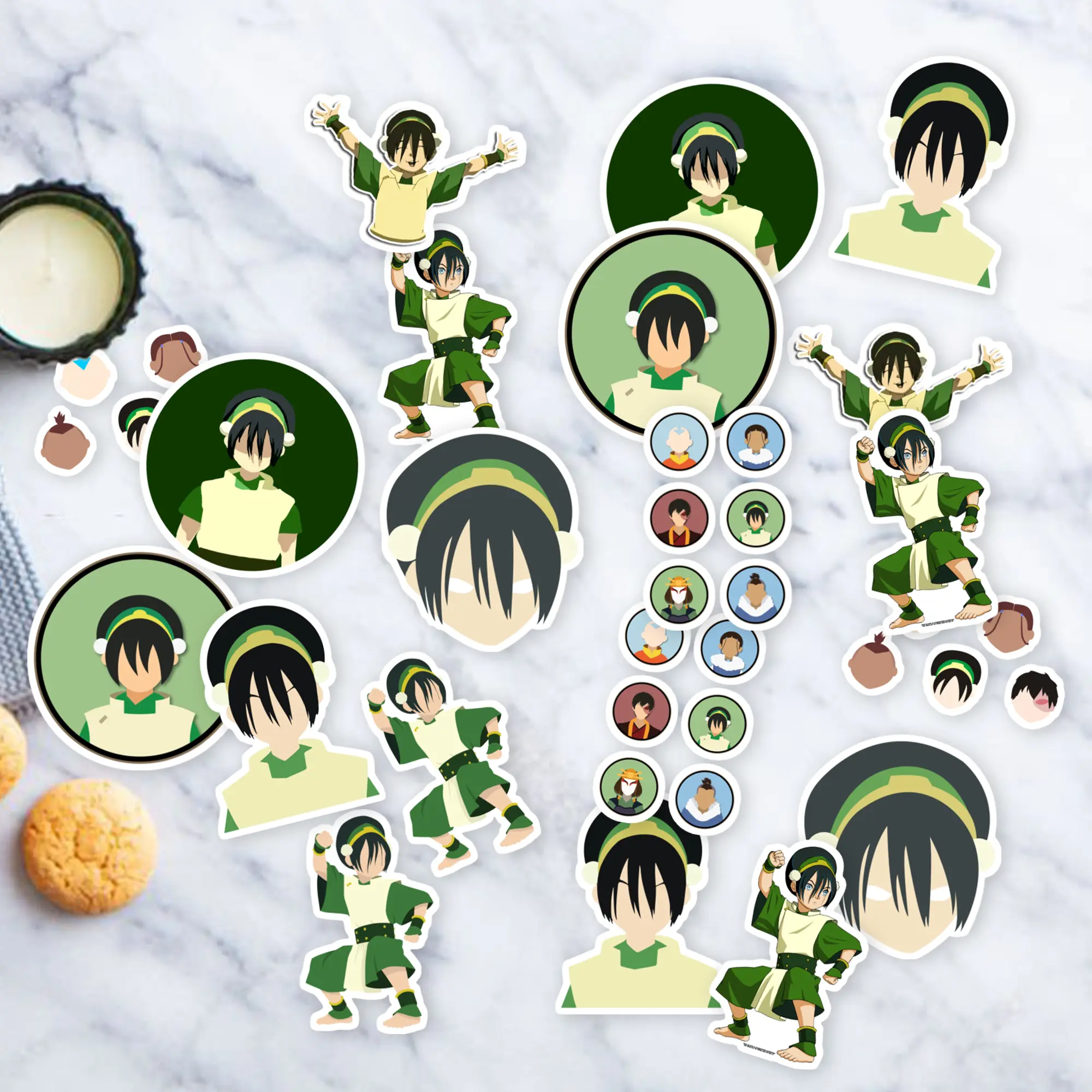 Stickers Pack 20 Pcs The Luggage Last Aesthetic Airbender Skateboard Minimalist Bumper Toph Car Vinyl Laptop Colorful Water Bike Guitar Waterproof Bottle