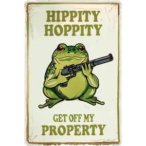 Frog Sign Funny Frog Bedroom Door Decor Vintage Frog Metal Signs Hippity Hoppity Get Off My Property Sign Frog Warning Sign Frog Gift Frogs Wall Decor For Home Bedroom Garden Garage Room Rules Decorations