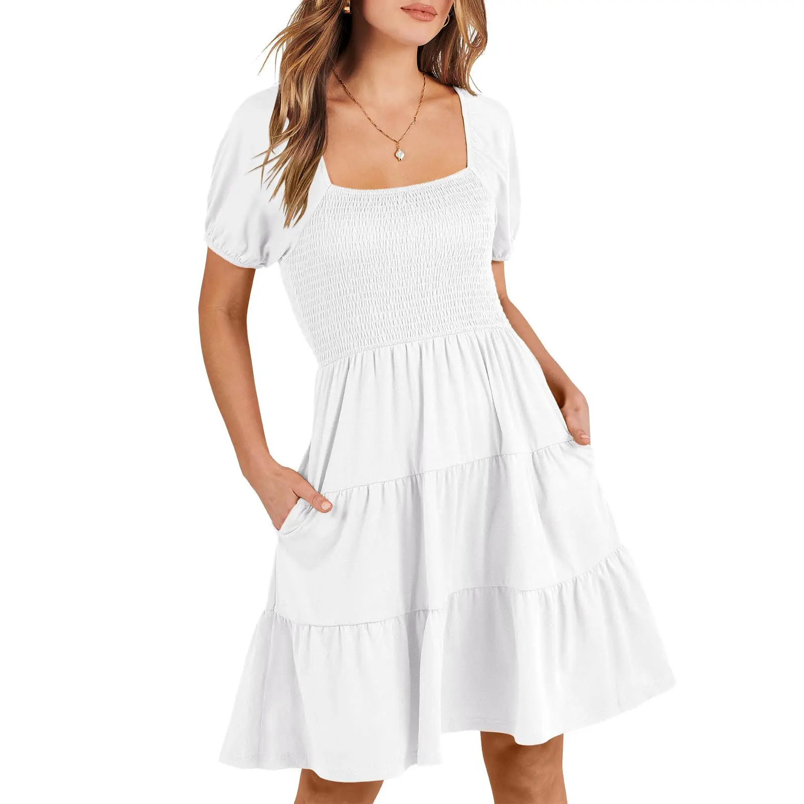 beach wedding dresses images Sheer Swim Cover-Up Mini Dress main image 0