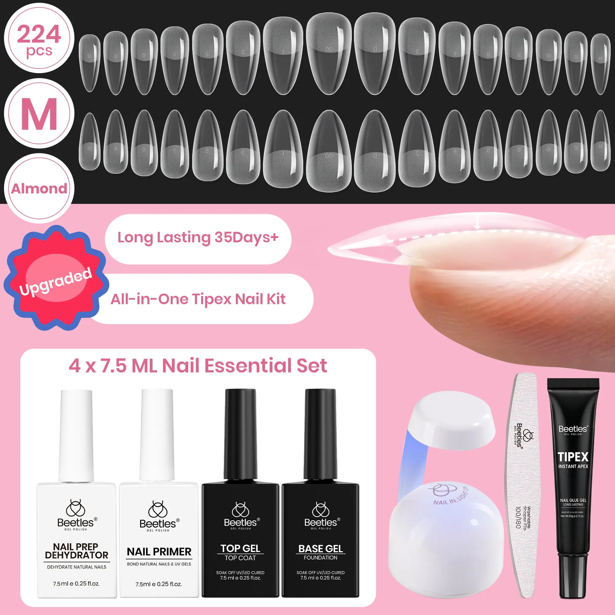 224PCS Medium Almond All in One Kit