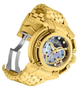 Invicta Coalition Forces X-Wing Self-Luminous Quartz Watch, 46mm Gold-Tone Chronograph, Mother of Pearl Dial, 300m Diver, Rare Discontinued Collector's Men's Fashion Watch, Self-Luminous Quartz Watches