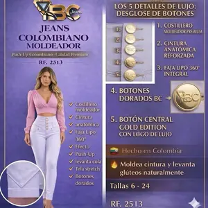 Ref 2513 de 5 botones con faja 360 al rededor no bolsa