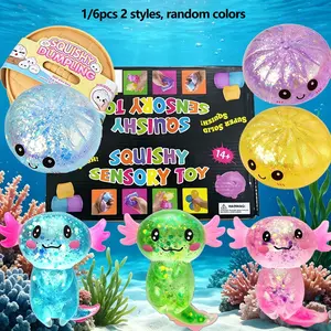 1/6pc Novel stress relief toy set, relieves anxiety, slowly rebounds stress relief toys, fun interactive design, cute desktop accessories suitable for office workers, party gifts, holiday gift creativity, perfect gift selection, 6 different styles, boxed