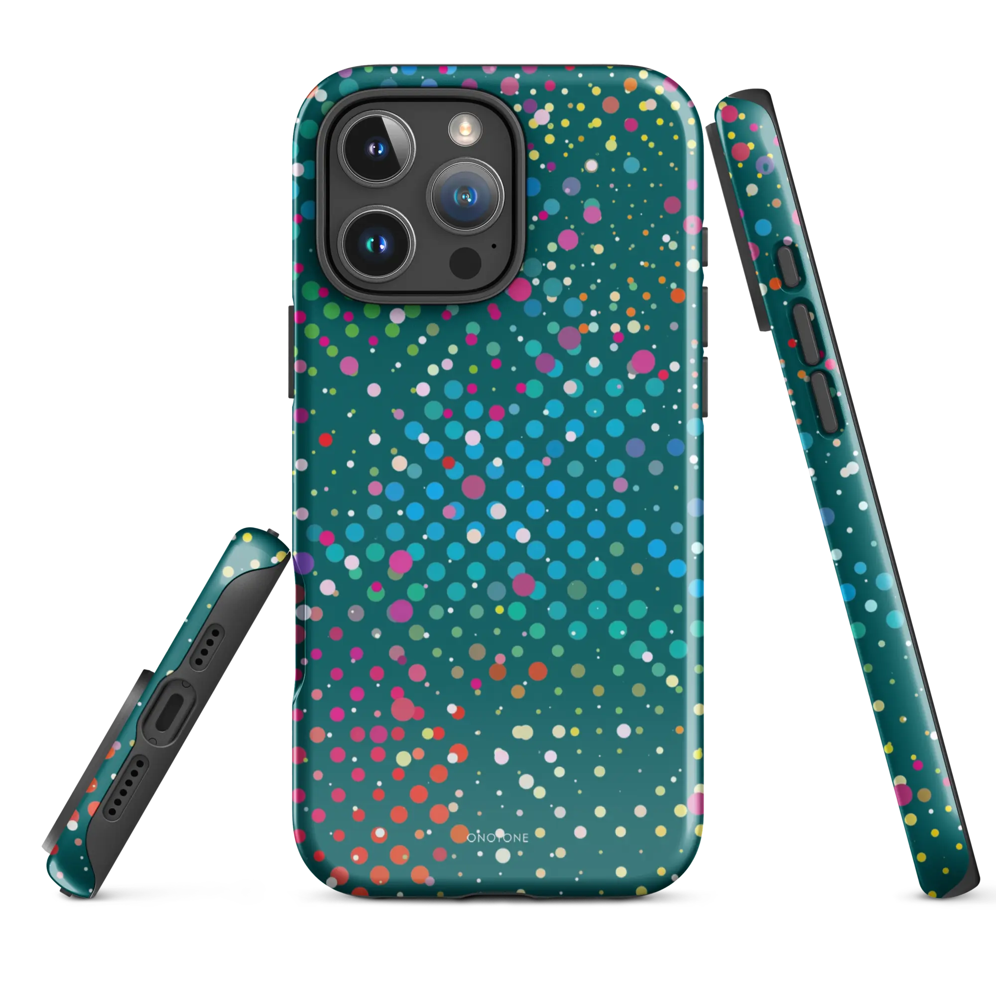 Midnight Green Polka Dot iPhone Case  - Durable, Stylish, Reliable Protection (BD-323)