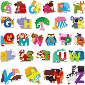 26 count Alphabet  Jelly Stickers, Thick Window Door Clings Removable  Letter Gel Clings  for   Adults  Classroom  Theme Party Supplies Decors (Not Edible)