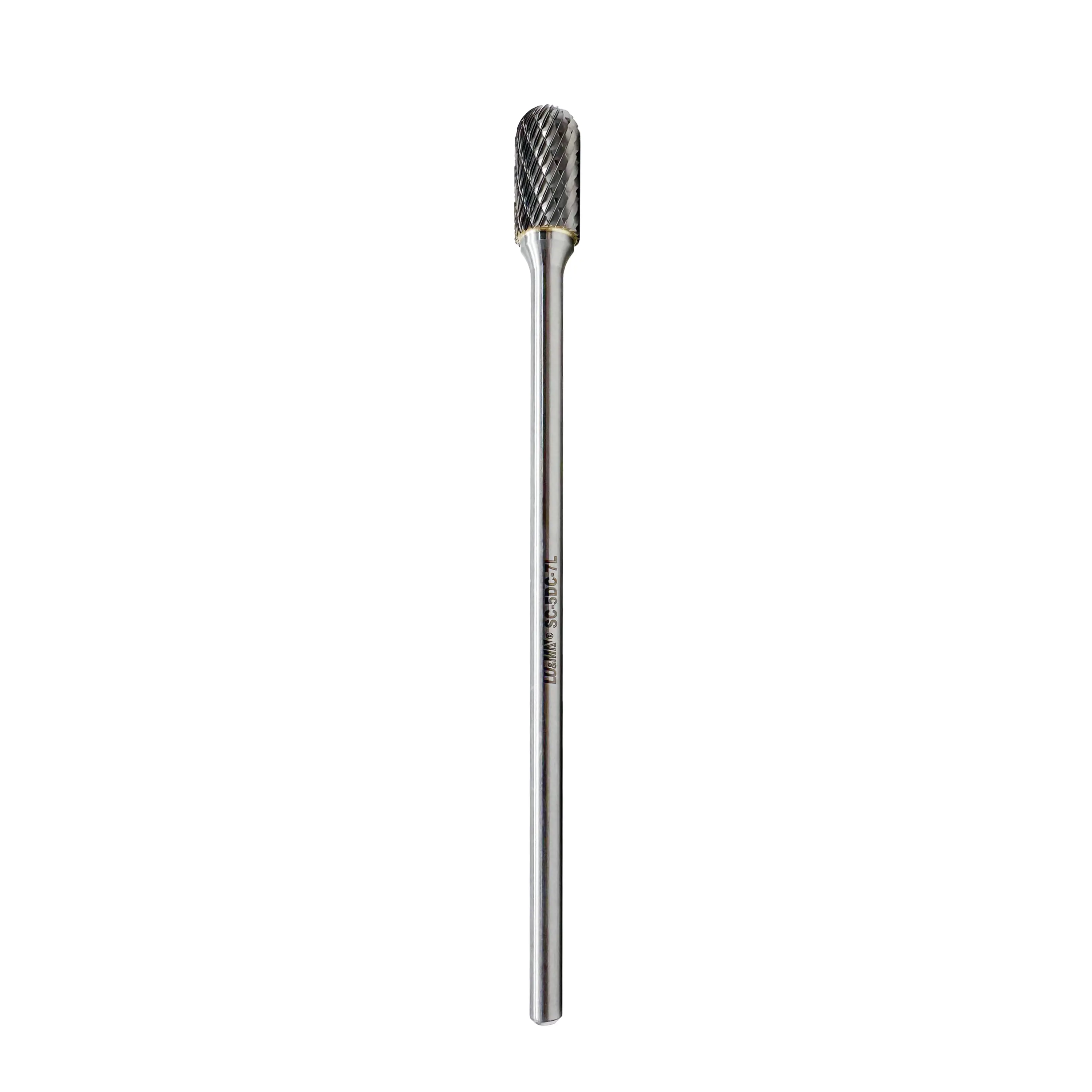LU&MN SC-5DC-7L Tungsten Carbide Burr 7" Long Double Cut Carbide Burr File with 1/4 Shank Diameter Cylinder and Ball Nose Shape Grinding Tool Making