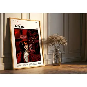 Hellsing Ultimate Anime Poster : Minimalist Anime Manga Art Print