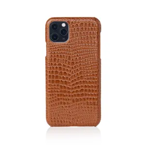 Premium Brown Faux Crocodile iPhone Case with 360 Degree Protection