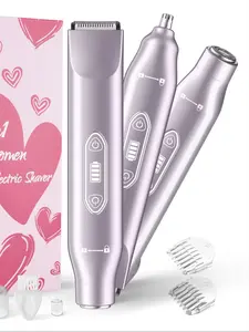 Women's Electric Shaver, 3-In-1 Rechargeable Bikini Trimmer, Ipx7 Waterproof, Body Round Curved Heads, Wet & Dry Use, Ideal Gift