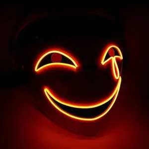 Halloween Light-Up Mask with Cold Light Design, Cool & Fluorescent Effects, Perfect for Parties & Cosplay Events