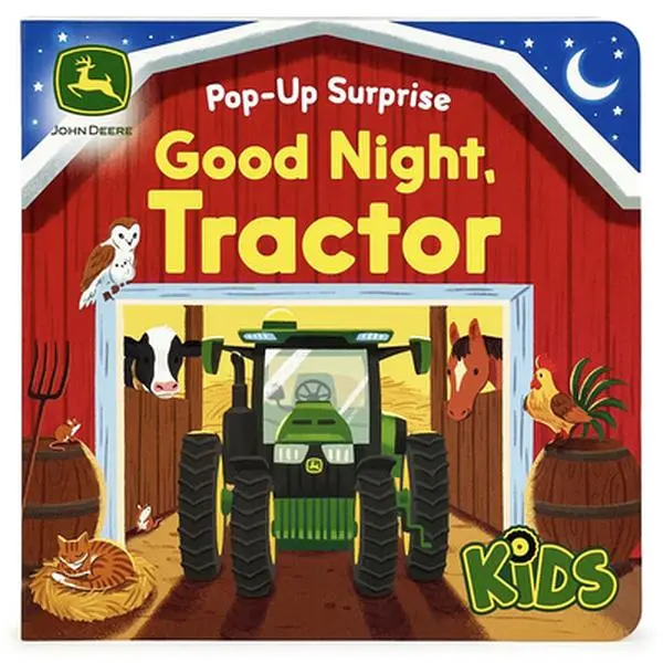 USED Children's Board Book - John Deere Kids Good Night, Tractor by Jack Redwing, with Lift the Flaps, Flaps and Pops, Chunky Pages (English)