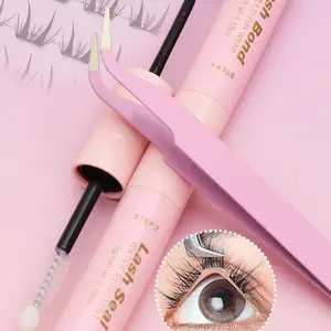 Ayrmilla Eyelash Glue and Sealer Set, 10ML Liquid Adhesive, Long-Lasting Waterproof Lash Glue, 72 Hours Hold, DIY False Eyelashes Kit, DIY Eyelash Extensions