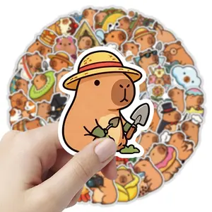 50 Pieces Capybara Series Stickers, Suitable for Pasting on Scrapbooks, Diaries, Laptops, Water Bottles, Cars and More, Ideal Creative Birthday Gifts