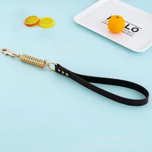 PU Leather Bungee Dog Leash Anti-Shock Pull Resistant Lead for Medium Large Dogs Heavy Duty Walking Pet Leash