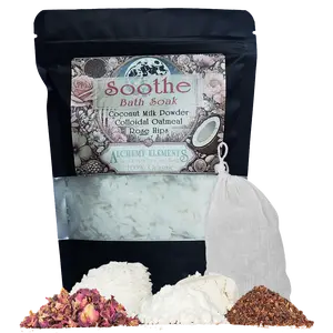 Soothe Bath Soak by Alchemy Elements, Nourishing and Calming Blend with Coconut Milk, Colloidal Oatmeal, Rose Petals/Rosehips, Rejuvenate, Sensitive Skin Body Care Silky