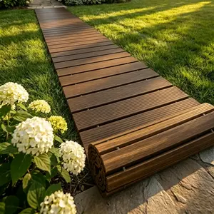 Durable And Adaptable Wooden Pathway for Lawn & Garden, Robust Landscape Border for Pathways, Flower Beds, And Greenhouses, Available in Lengths from 36 to 192 Inches
