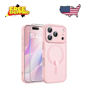 iPhone 17 Pro Case: Compatible with Magsafe, Full Camera Protection, Military Grade, Light Pink