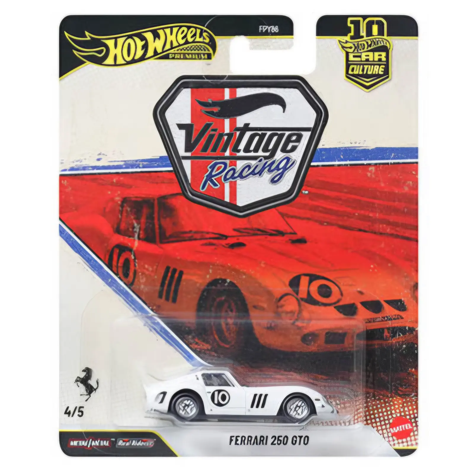 Hot Wheels Car Culture 2026 Vintage Racing, Ferrari 250 GTO, 1:64 Scale, Diecast Model Car