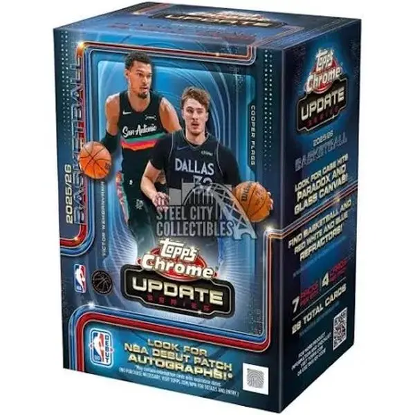 2025-26 Topps Chrome Update Basketball Blaster Trading Box with Autographs