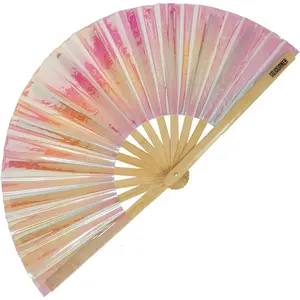 Rave Fan - Large Folding Fan - Clack Fan Hand Fan for Raves, Halloween, Burlesque, Rainbow Outfits for Women & Festival Accessories Decor
