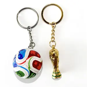 2026 Soccer Fan Souvenir Trophy Keychain | Football Tournament Memorabilia Key Ring Pendant | Sturdy Backpack Charm Accessory | Perfect Small Gift & Party Favor for Sports Lovers