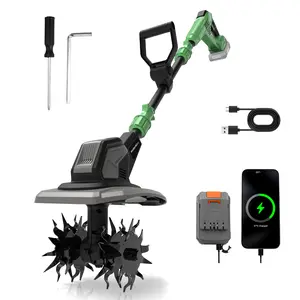 WORKPROX 20V Cordless Tiller Cultivator, 4×12 Durable Steel Tines, 8-Inch Wide & Deep Garden Rototiller, 4.0Ah Battery Powered, Electric Cultivator for Soil, Lawn & Garden