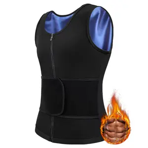Sauna Shirt For Men, Sauna Suit Sweat Wasit Trainer Vest, Sweat Enhancing Trimmer Compression Shapewear Tank Top Gym Exercise Workout,  Trapping Zipper
