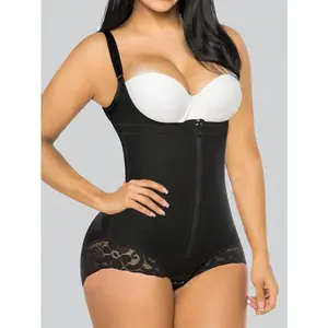 Women's Zipper Open Bust Bodysuit Shapewear, Tummy Control Body Sculpting Shaper with Adjustable Straps & Lace Detail, Comfortable Confidence-Boosting Waist Cincher, Perfect for Daily Wear, Postpartum Recovery & All-Season Body Shaping