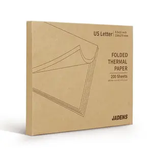 US Letter Size 8.5''×11'' Quick-Dry Folded Thermal Paper, 200 Sheets, Multipurpose Thermal Paper for Office, Contract