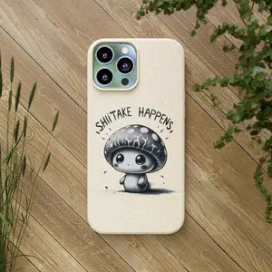Shiitake Happens Biodegradable Phone Case - Eco-Conscious Art for iPhone 13 & Samsung S22 Series
