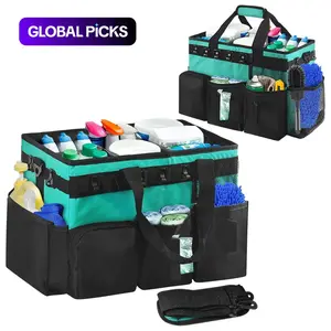 Multi-Pocket Cleaning Tool Bag, Adjustable Dividers, Thickened Shoulder Strap with Handle and Waist Belt, Home Cleaning and Car Care Organizer, Tool Storage Bag #GLOBAL PICKS